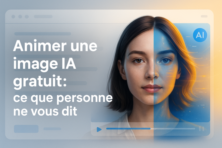 Animer une image IA gratuit : un aperçu réaliste d’un visage en mouvement, généré automatiquement à partir d’une simple photo, illustrant les possibilités offertes par les outils IA gratuits d’animation.