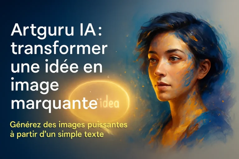 Artguru IA transformant une idée en portrait visuel réaliste, illustrant la création d’images à partir de texte grâce à l’intelligence artificielle.