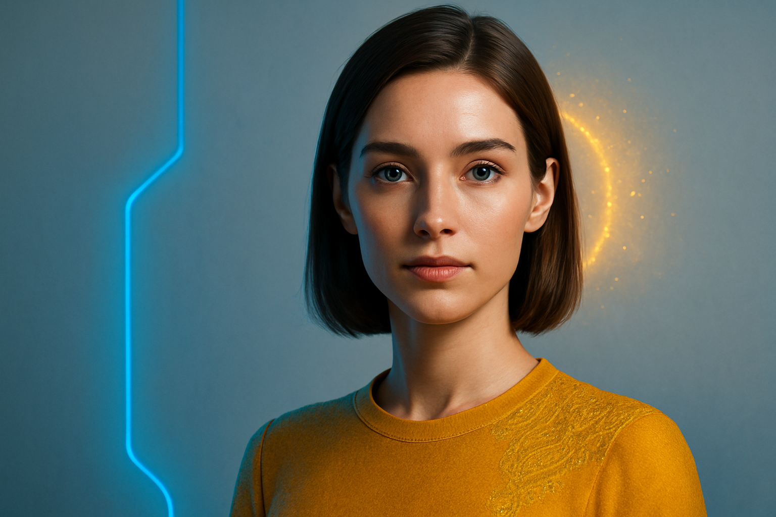 Influenceuse IA : une création numérique captivante présentant des traits humains.