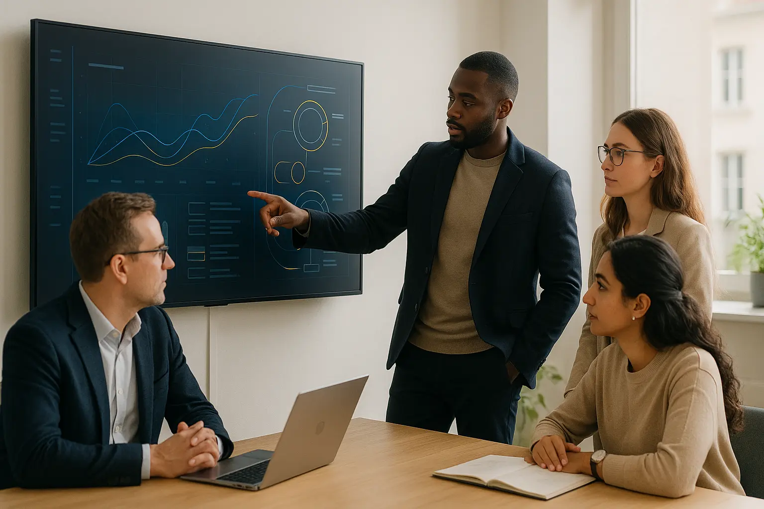 Agence IA Lille aidant des professionnels à développer des projets digitaux innovants dans un bureau moderne et lumineux
