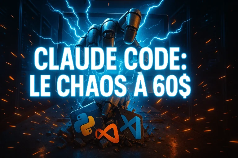 Miniature montrant Claude Code Enterprise à 60 euros qui fait trembler Microsoft avec explosions digitales et skyline Paris