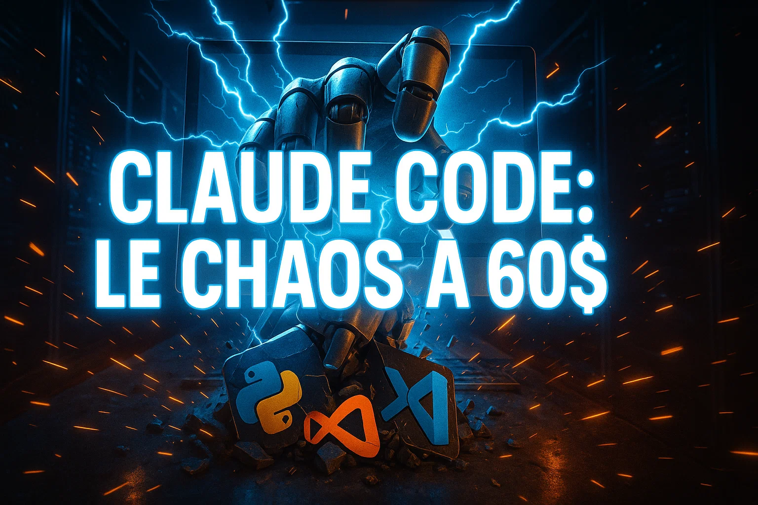 Miniature montrant Claude Code Enterprise à 60 euros qui fait trembler Microsoft avec explosions digitales et skyline Paris