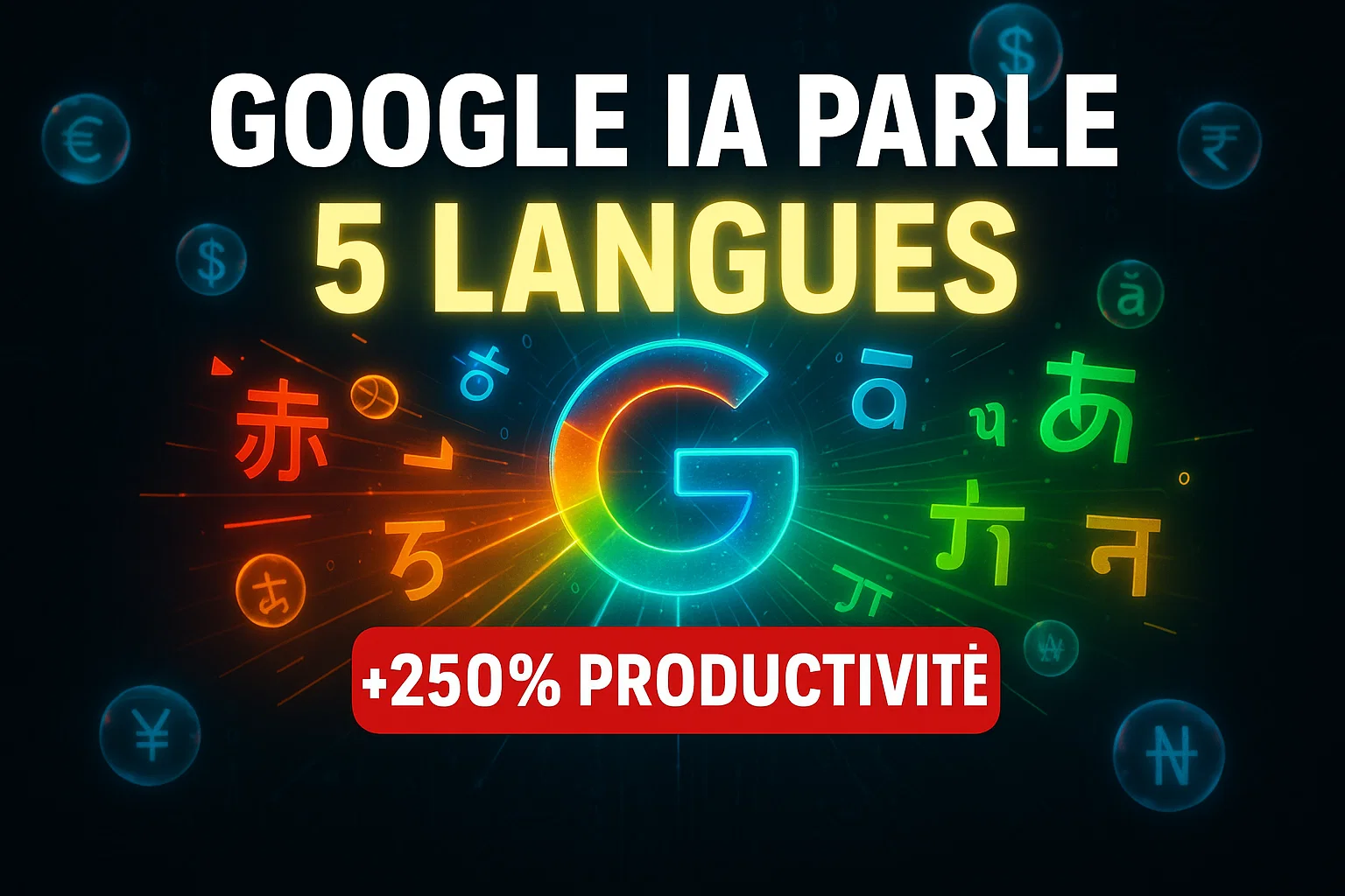 Google IA recherche interface montrant 5 nouvelles langues hindi japonais coréen avec logo Gemini 2.5 et graphiques