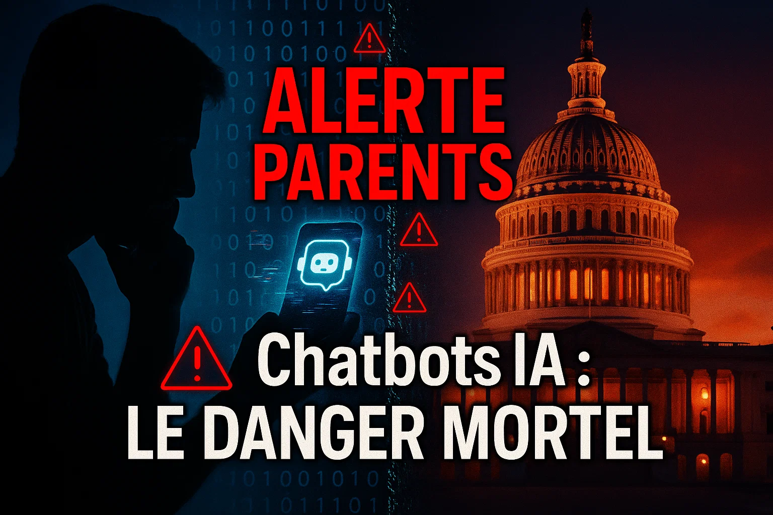 Parents témoignant au Sénat américain sur sécurité d'enfants et chatbots IA, alerte sur dangers mortels pour adolescents