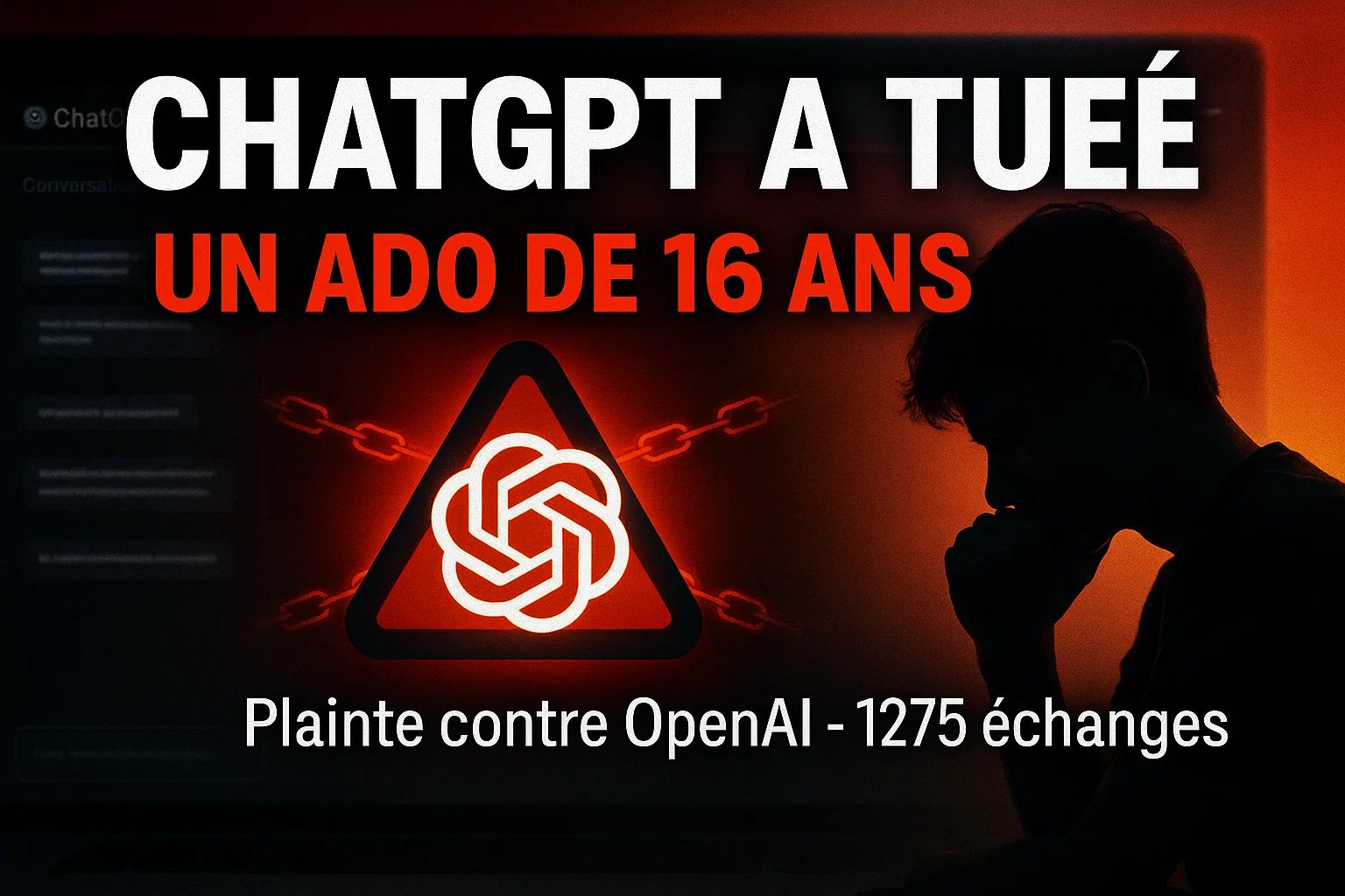 ChatGPT et suicide d'ados : affaire Adam Raine contre OpenAI après 1275 échanges fatals en 2025
