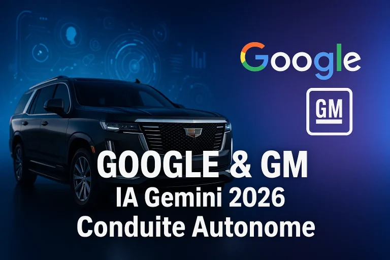 Partenariat de Google et GM pour la conduite autonome avec intelligence artificielle Gemini dans véhicules 2026