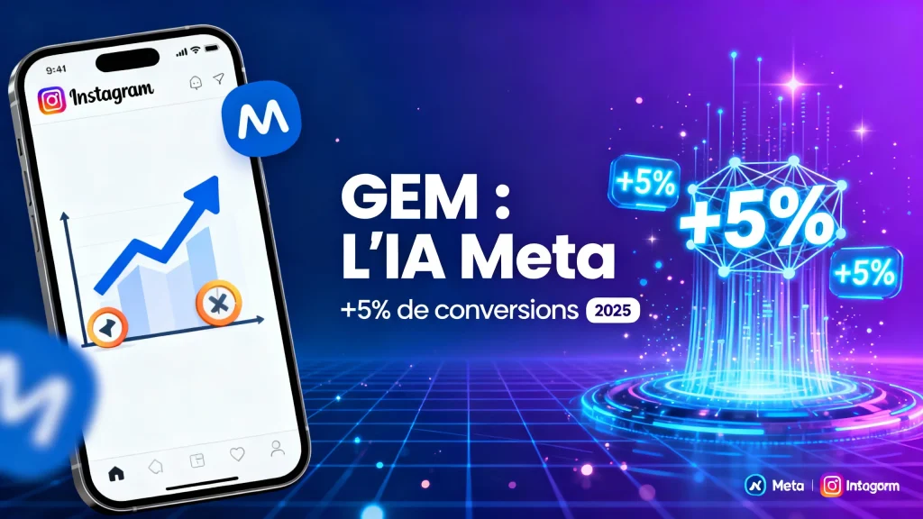 Le modèle GEM de Meta pour publicité Instagram +5% de conversions 2025