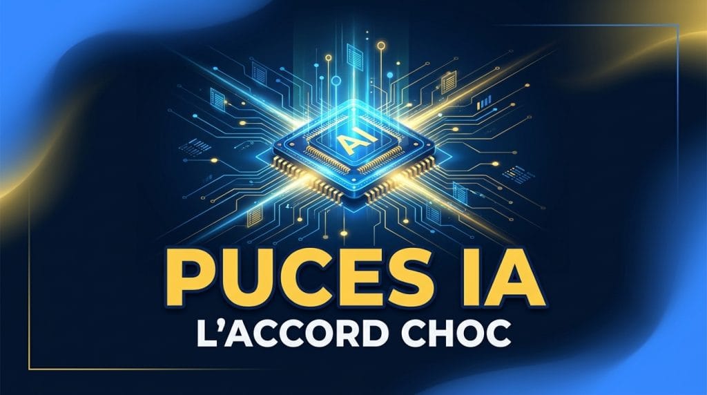 Illustration d'une puce IA symbolisant l'accord stratégique Puces IA Europe.
