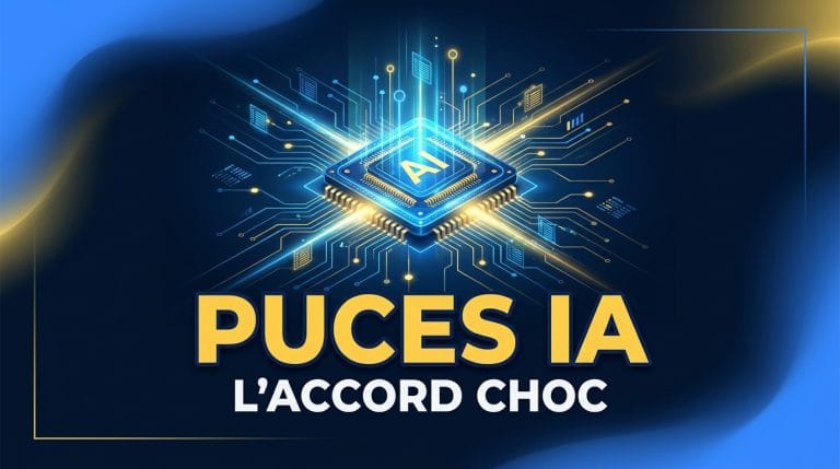 Illustration d'une puce IA symbolisant l'accord stratégique Puces IA Europe.