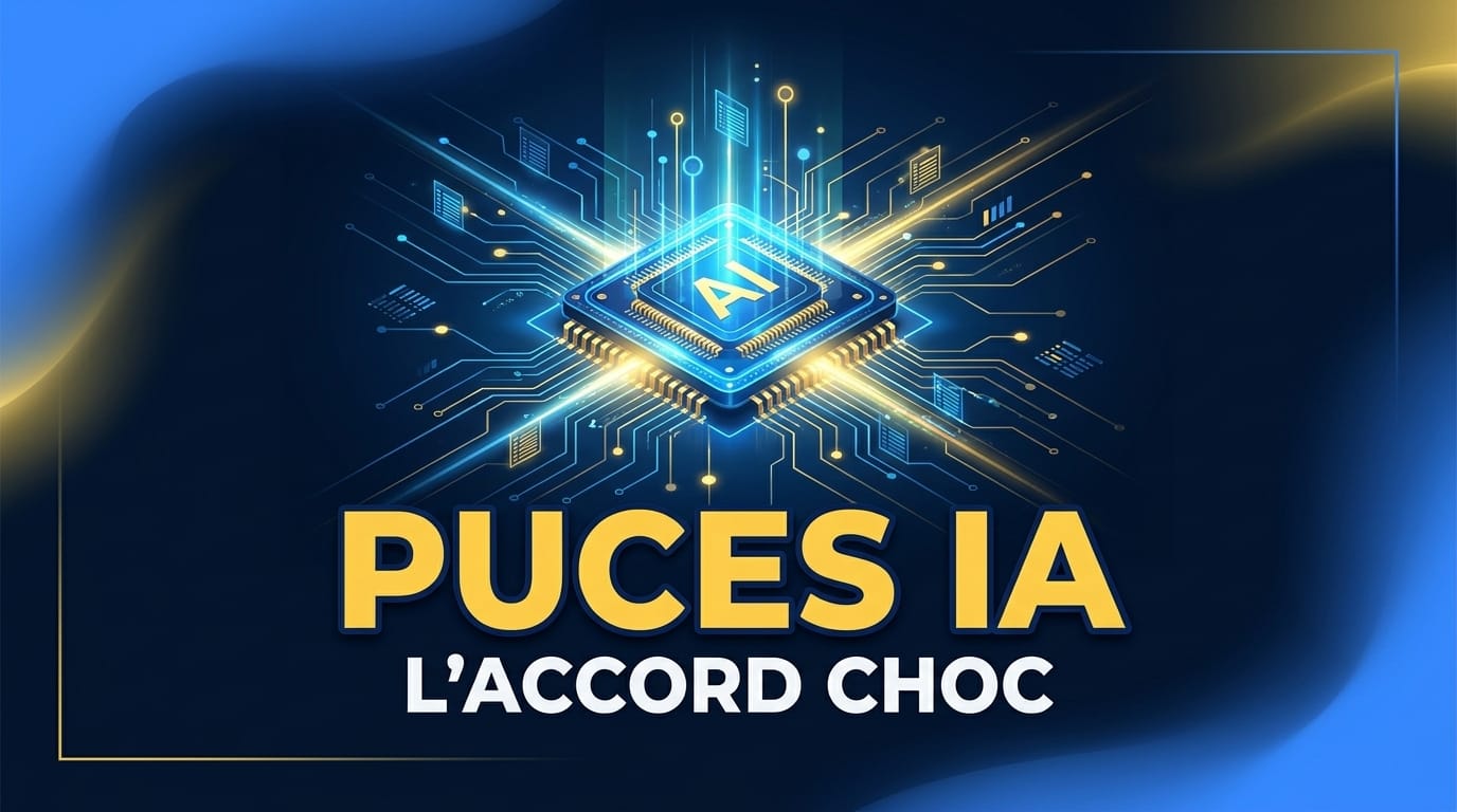 Illustration d'une puce IA symbolisant l'accord stratégique Puces IA Europe.